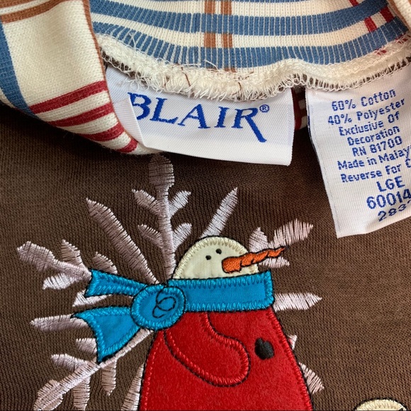 NEW snowman turtleneck Sweatshirt Large - Picture 7 of 16